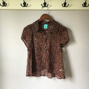 Nordstrom H.I.P. floral button down blouse